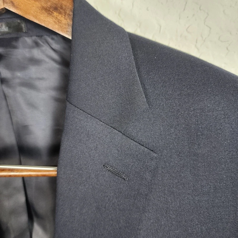Michael Michael Kors Mens Navy Blue Wool Blend Blazer Sport Coat 50R Casual Work